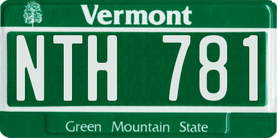 VT license plate NTH781