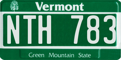 VT license plate NTH783