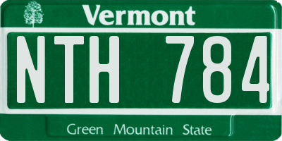 VT license plate NTH784