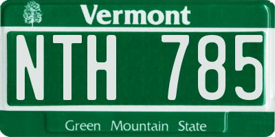 VT license plate NTH785