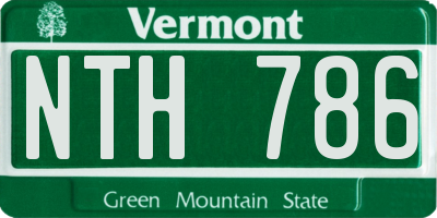 VT license plate NTH786