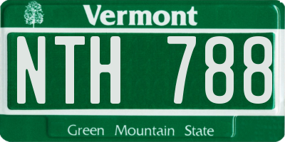 VT license plate NTH788