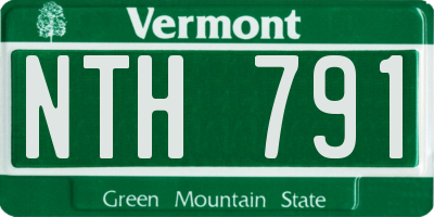 VT license plate NTH791