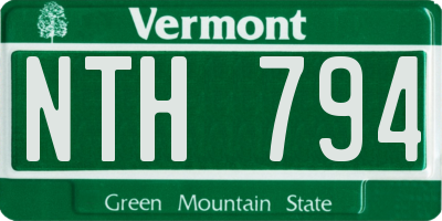 VT license plate NTH794
