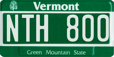 VT license plate NTH800