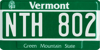 VT license plate NTH802