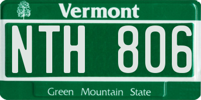 VT license plate NTH806