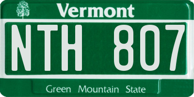 VT license plate NTH807
