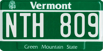 VT license plate NTH809