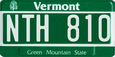VT license plate NTH810