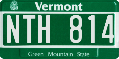 VT license plate NTH814