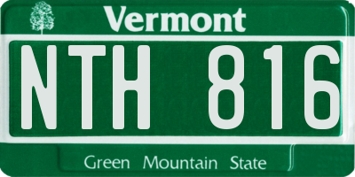 VT license plate NTH816