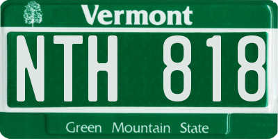 VT license plate NTH818