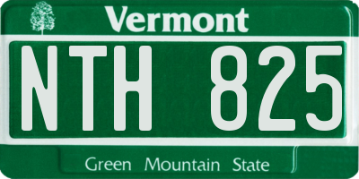 VT license plate NTH825