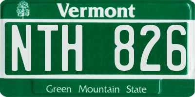 VT license plate NTH826
