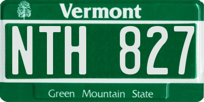 VT license plate NTH827