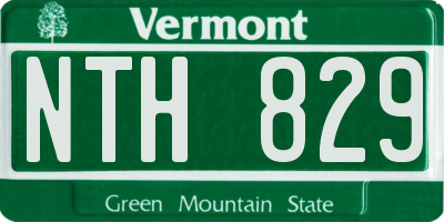 VT license plate NTH829