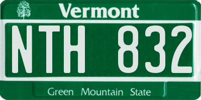 VT license plate NTH832