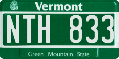 VT license plate NTH833