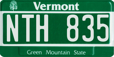 VT license plate NTH835