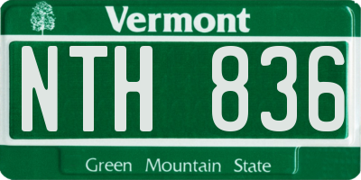VT license plate NTH836
