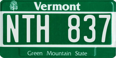 VT license plate NTH837