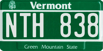 VT license plate NTH838