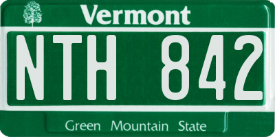 VT license plate NTH842