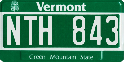 VT license plate NTH843