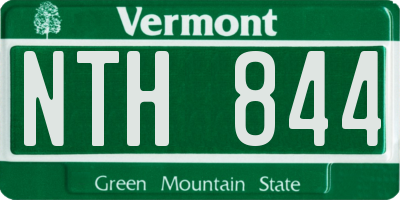 VT license plate NTH844
