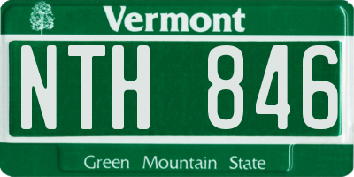 VT license plate NTH846