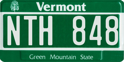 VT license plate NTH848