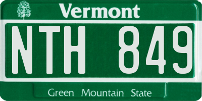 VT license plate NTH849