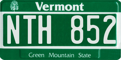 VT license plate NTH852