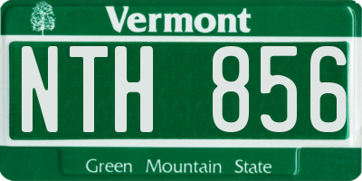 VT license plate NTH856