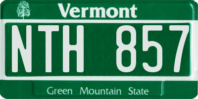 VT license plate NTH857