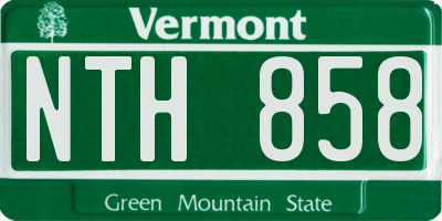 VT license plate NTH858