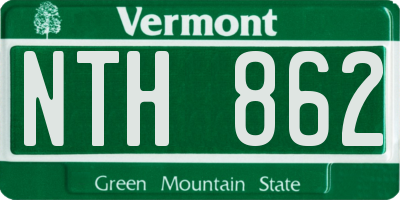 VT license plate NTH862
