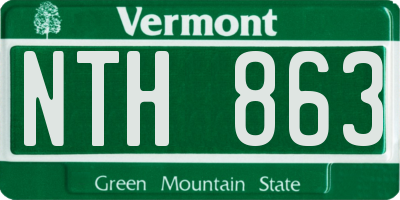 VT license plate NTH863