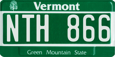 VT license plate NTH866