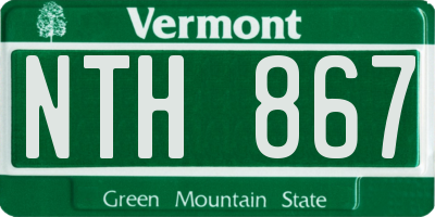 VT license plate NTH867