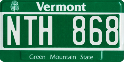 VT license plate NTH868