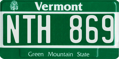 VT license plate NTH869