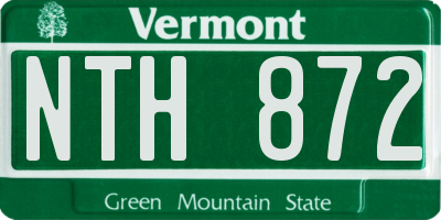 VT license plate NTH872