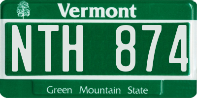 VT license plate NTH874