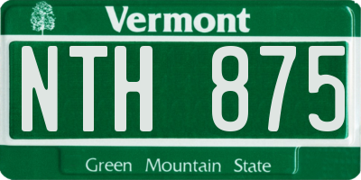 VT license plate NTH875