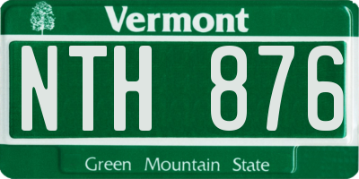 VT license plate NTH876