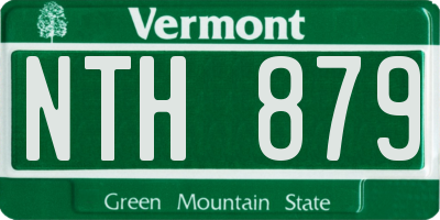 VT license plate NTH879