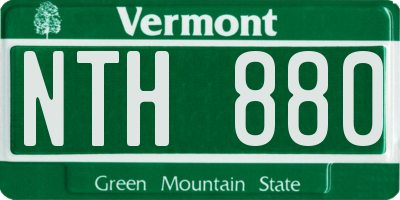 VT license plate NTH880