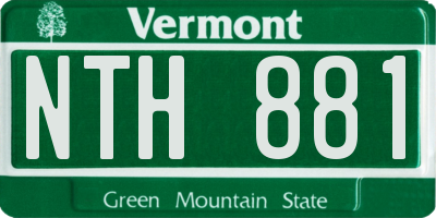 VT license plate NTH881